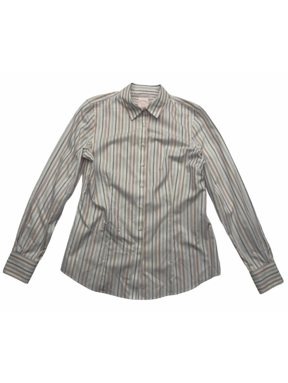 Brooks Brothers Tailored Fit Dress Shirt Striped Multicolor White Size US 4